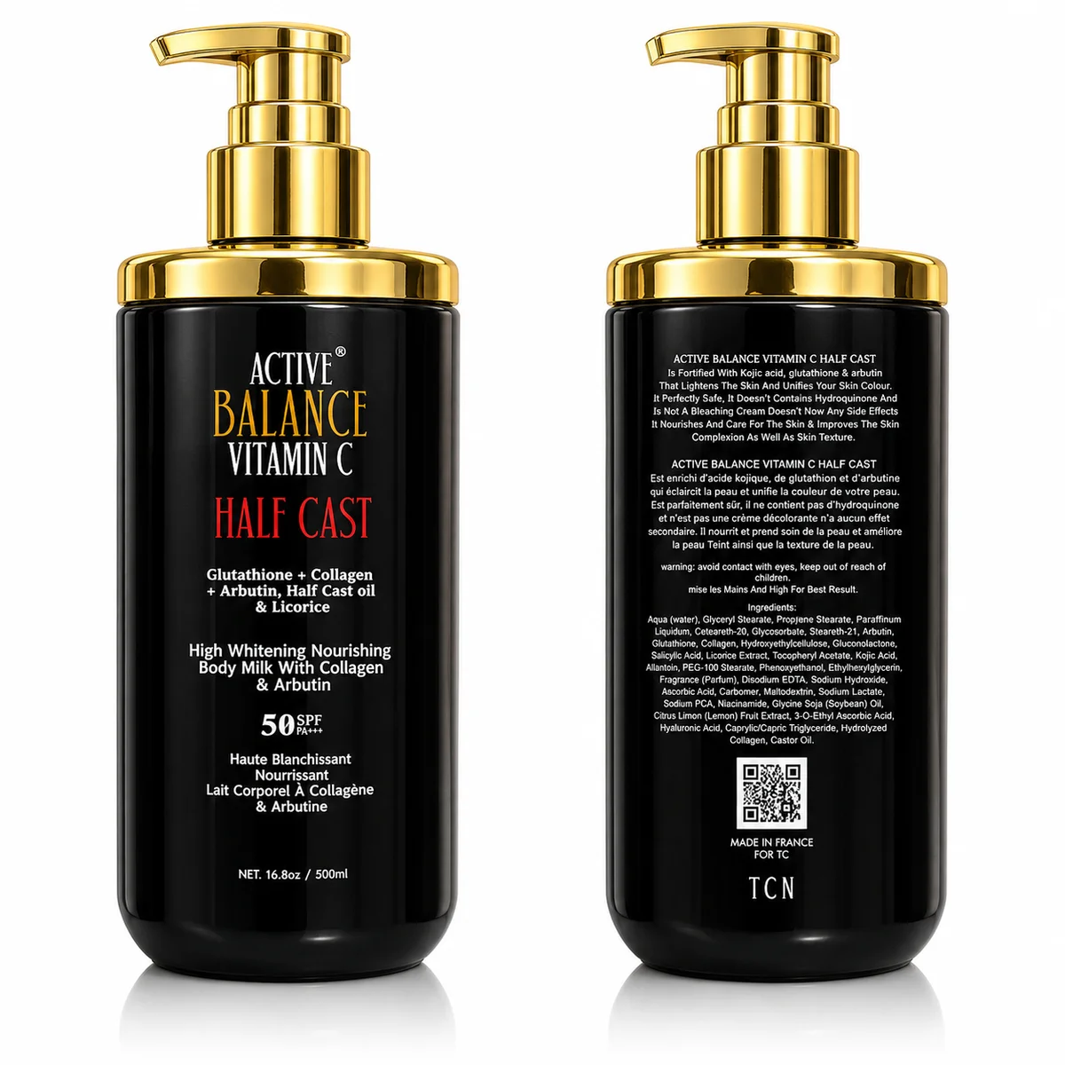 Active Balance Vitamin C Half Cast - Lait Corporel Nourrissant Haute Blancheur