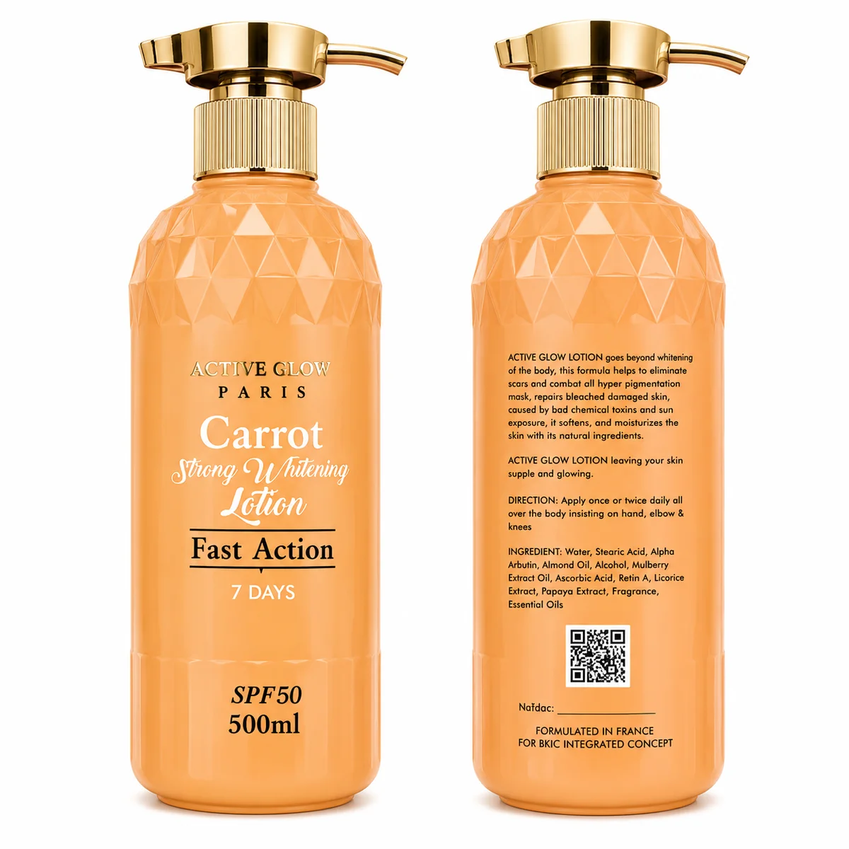 Active Glow Paris - Lotion Éclaircissante Forte à la Carotte