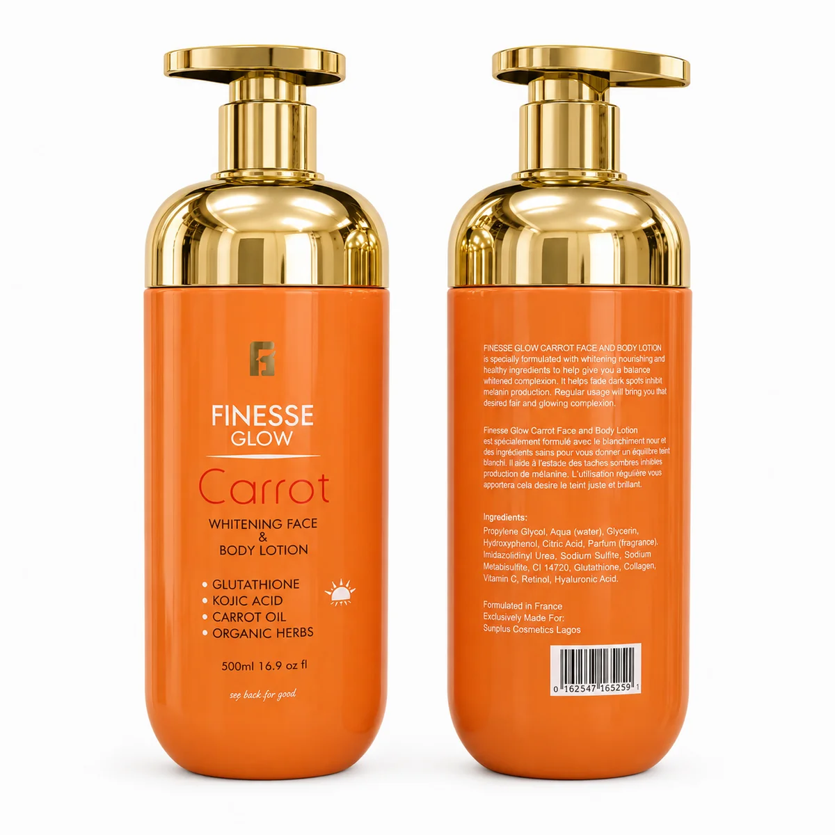 Finesse Glow Carrot - Lotion Éclaircissante Visage & Corps