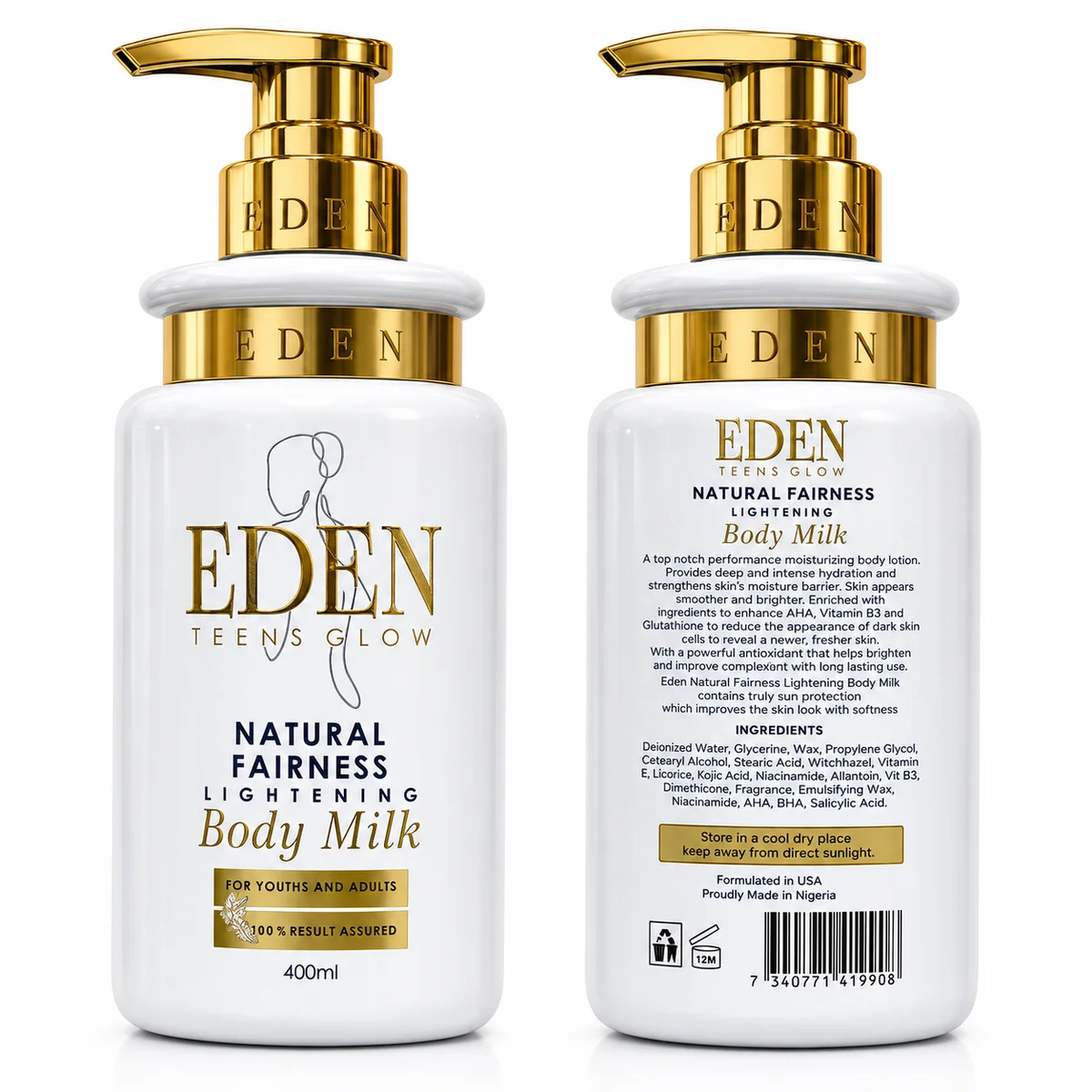 Eden Teens Glow - Lait Corporel Éclaircissant Natural Fairness