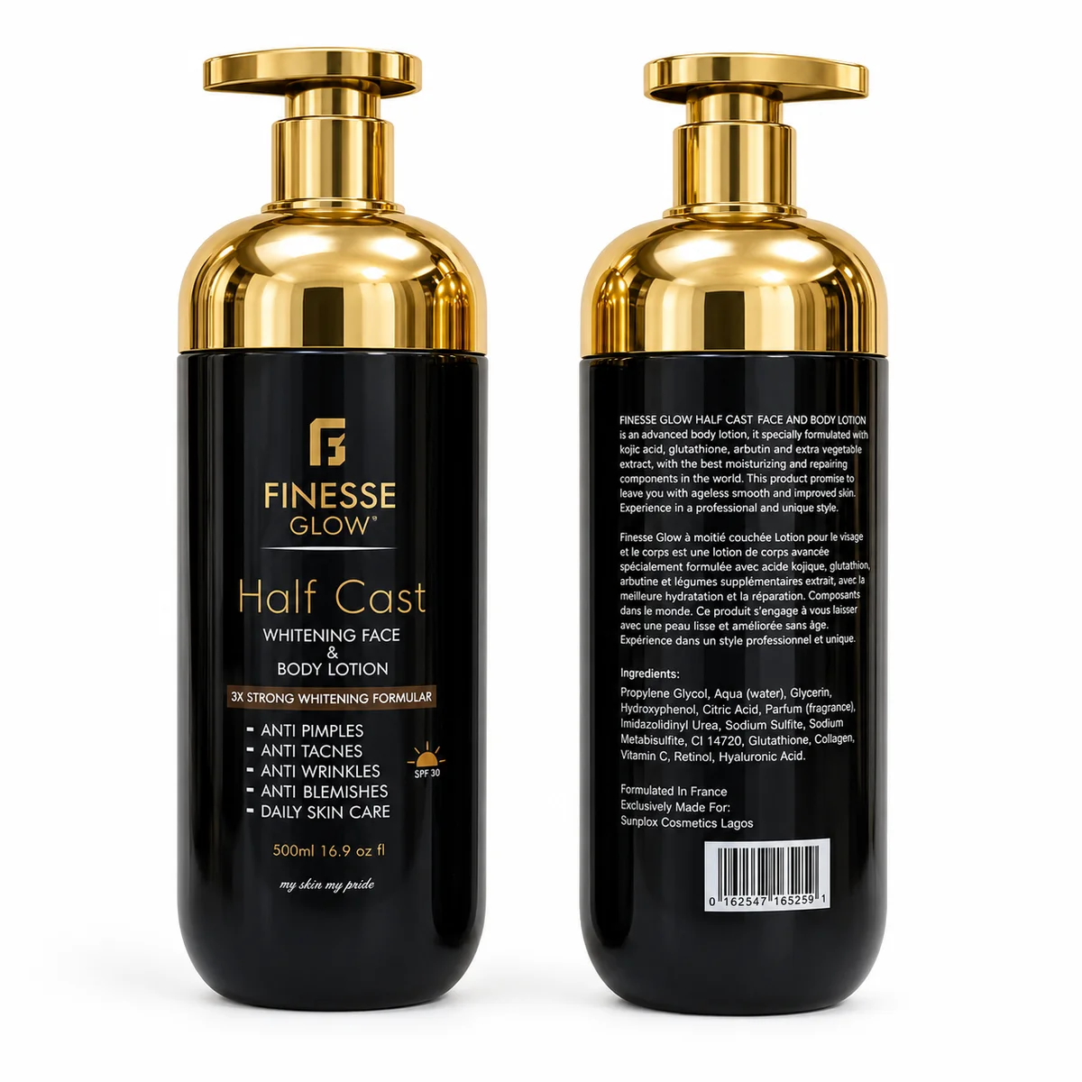 Finesse Glow - Lotion Éclaircissante Visage & Corps Half Cast