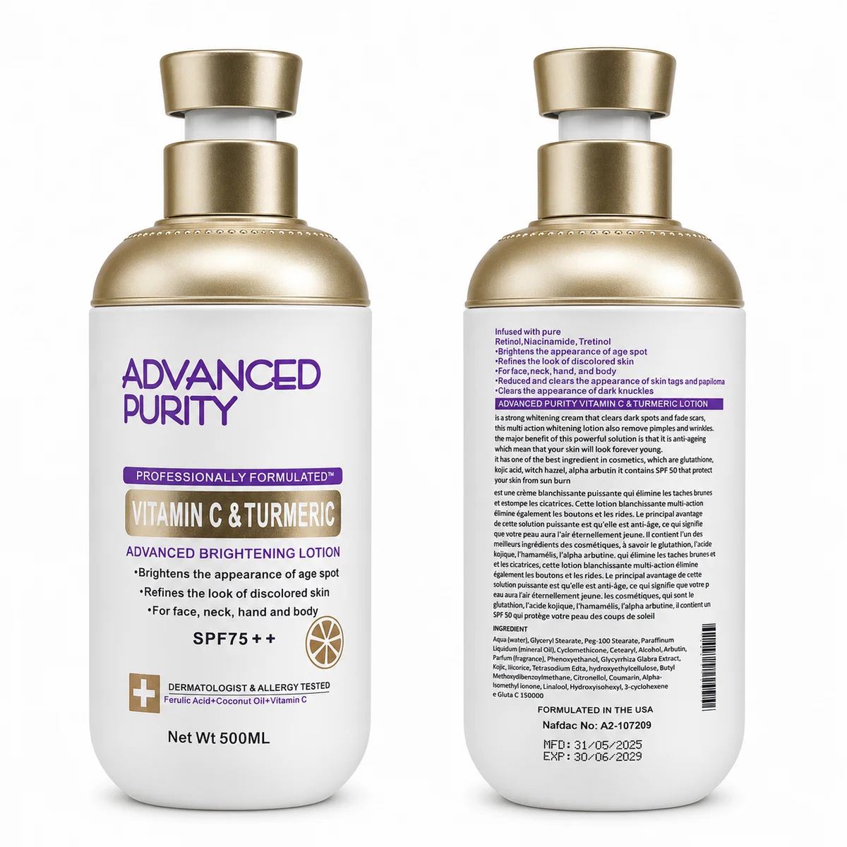 Advanced Purity - Lotion Éclaircissante Avancée Vitamine C & Curcuma