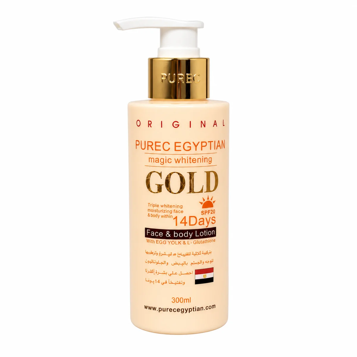 Purec Egyptian Original - Lotion Éclaircissante Magique Gold Visage & Corps