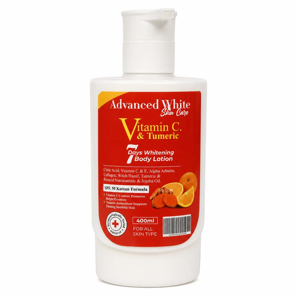 Advanced White Skin Care Vitamine C & Curcuma - Lait Corporelle Éclaircissante 7 Jours