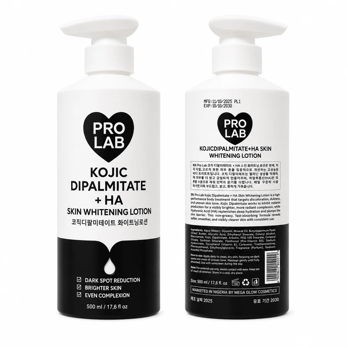 PRO LAB Kojic Dipalmitate + HA - Lait Éclaircissant Pour La Peau
