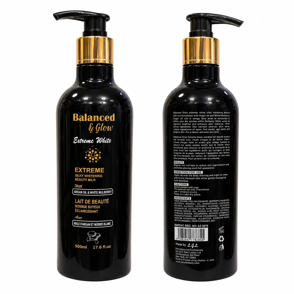 Balanced Glow Extreme White - Lait de Beauté Éclaircissant Intense à l’Huile d’Argan et au Mûrier Blanc