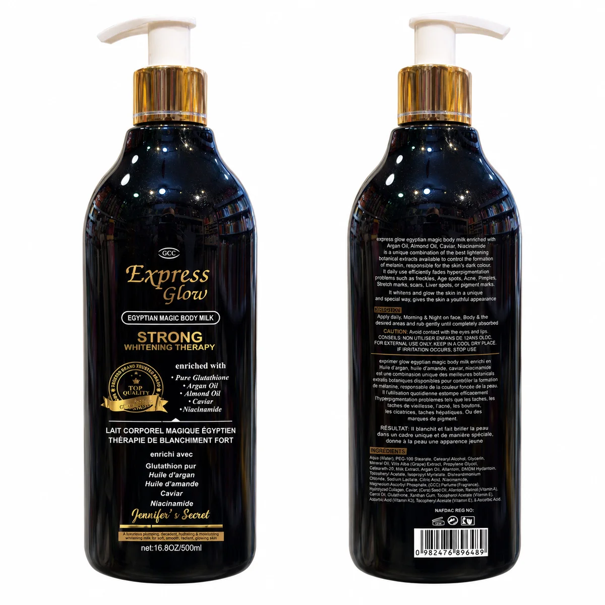 Express Glow, Egyptian Magic Body Milk - Thérapie Éclaircissante Forte, Lait Corporel Magique Égyptien