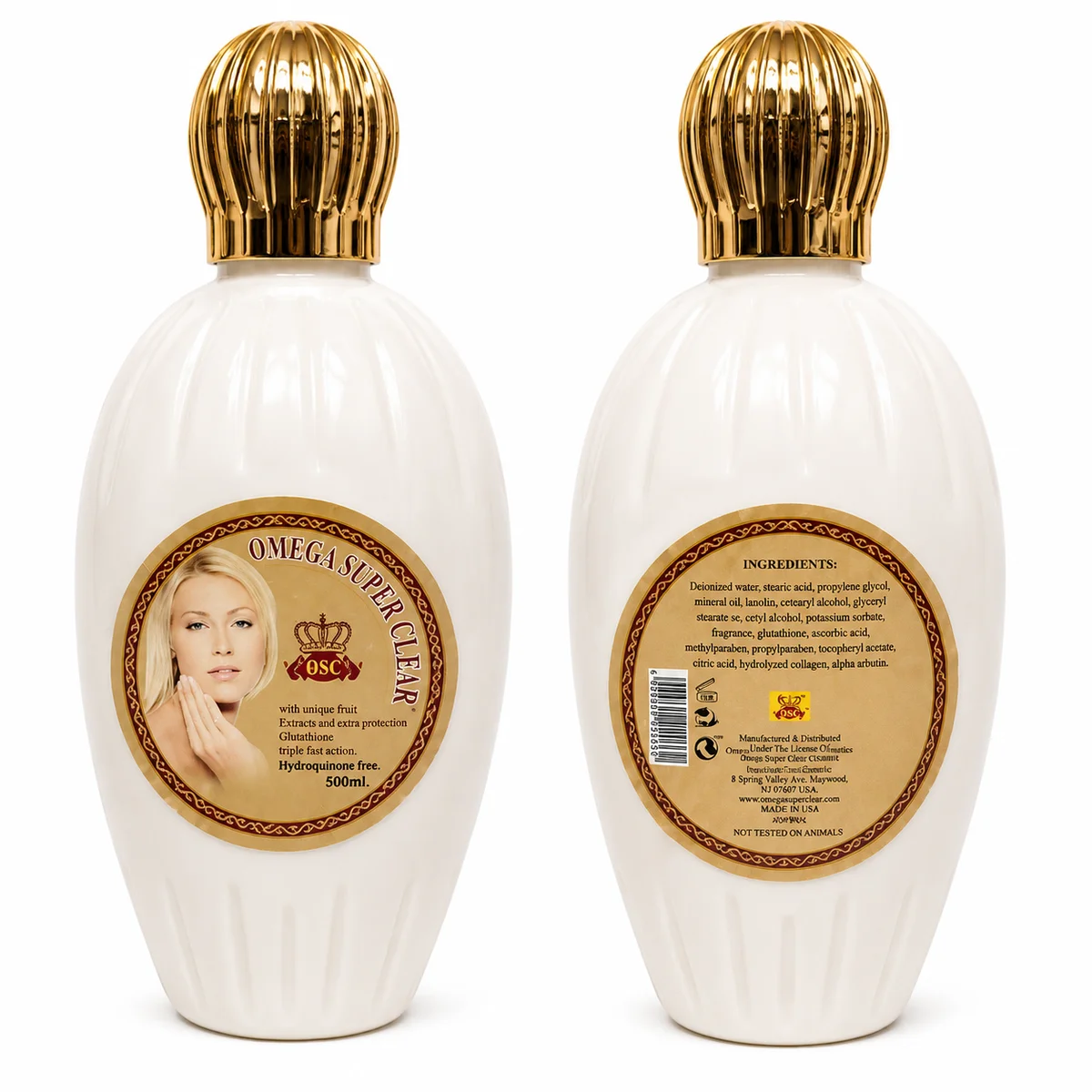 Omega Super Clear - Extraits Multi-Fruits, Glutathion, Protection Solaire, Sans Hydroquinone