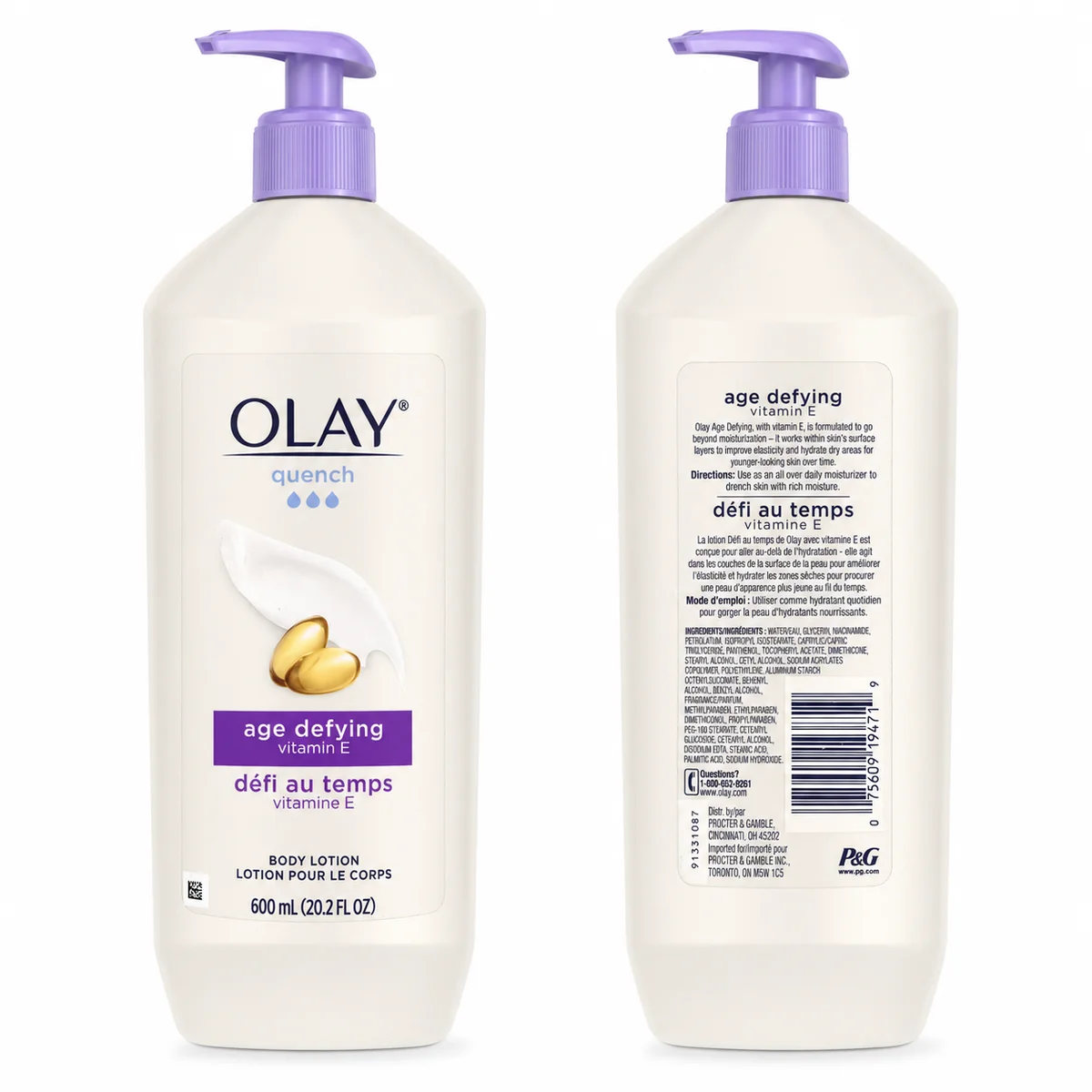 Olay Quench Défi au Temps Vitamine E - Lait pour le Corps