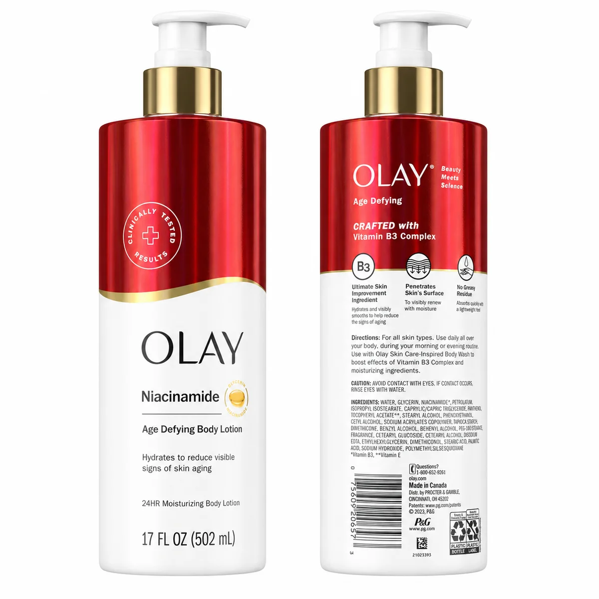 Olay Niacinamide - Lait Anti-Âge pour le Corps