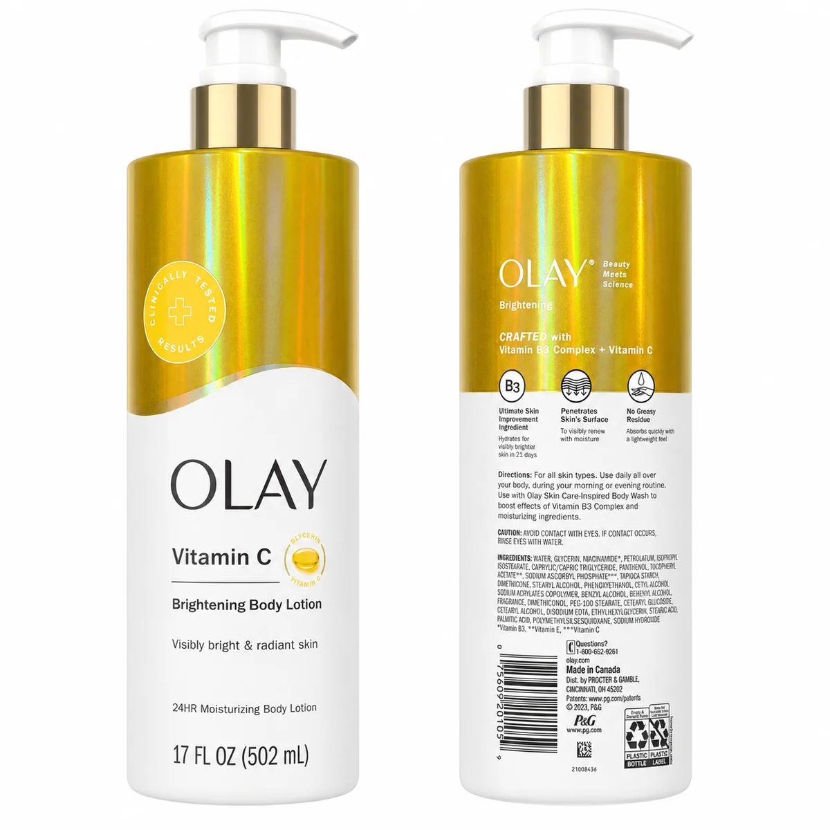 Olay Vitamine C - Lait Éclaircissant pour le Corps