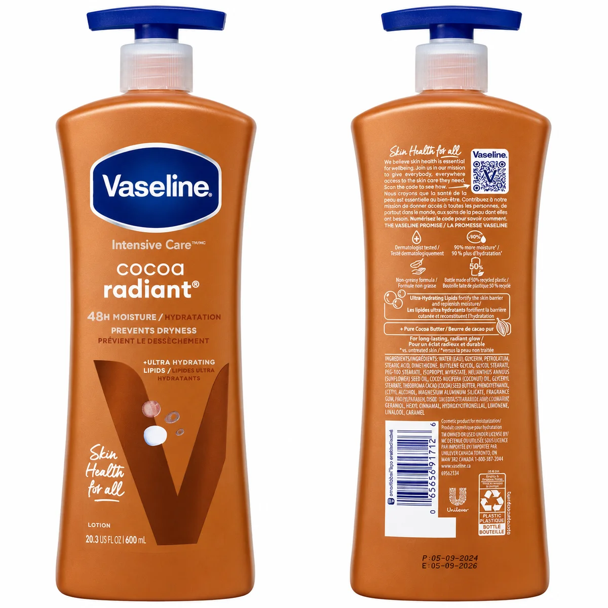 Vaseline Intensive Care Cocoa Radiant - Lait Corporel Hydratant