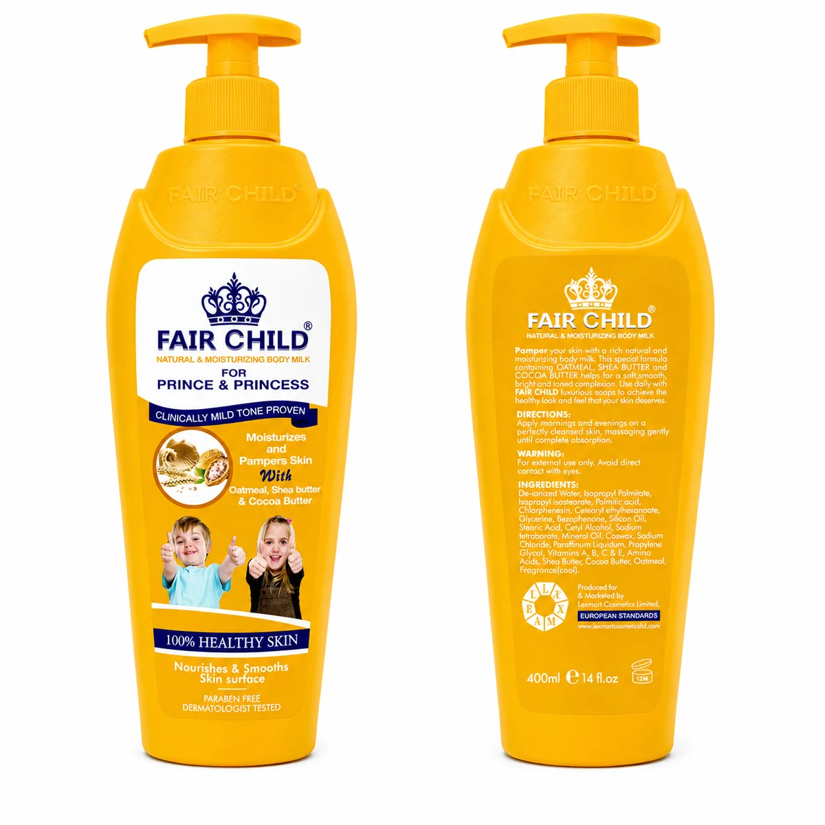 Fair Child - Lait Corporel Hydratant Nourrissant à l’Avoine, au Beurre de Karité et au Beurre de Cacao