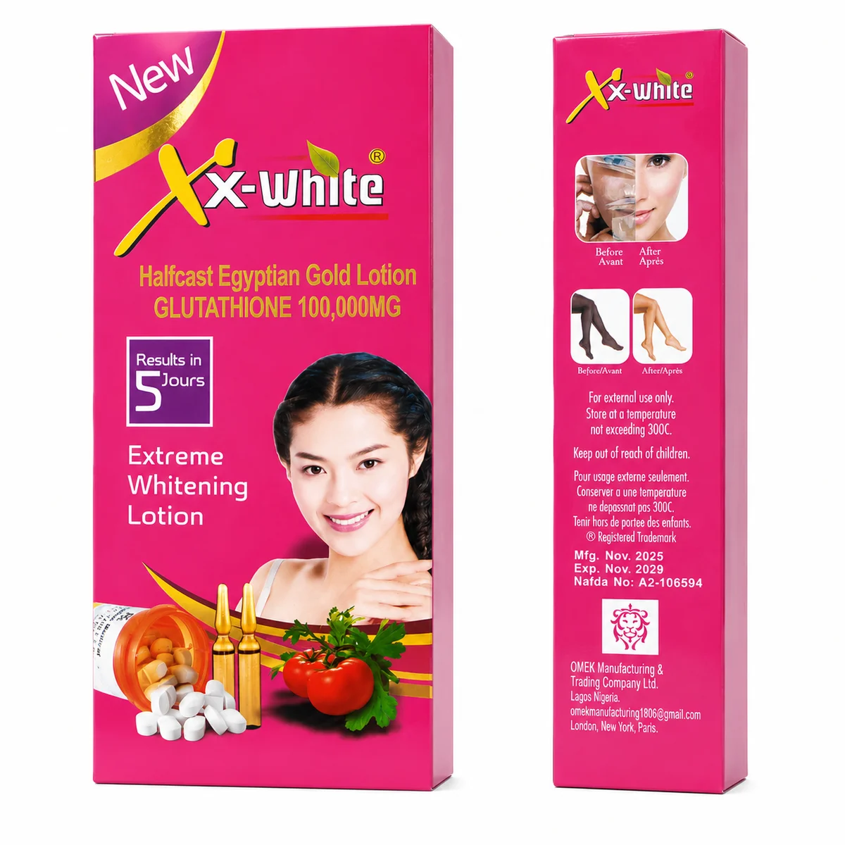 X-White - Lait Éclaircissant au Glutathion et Acide Kojique