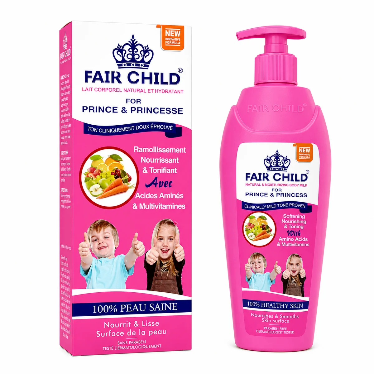 Fair Child Prince & Princesse - Lait Hydratant Nourrissant aux Acides Aminés et Multivitamines