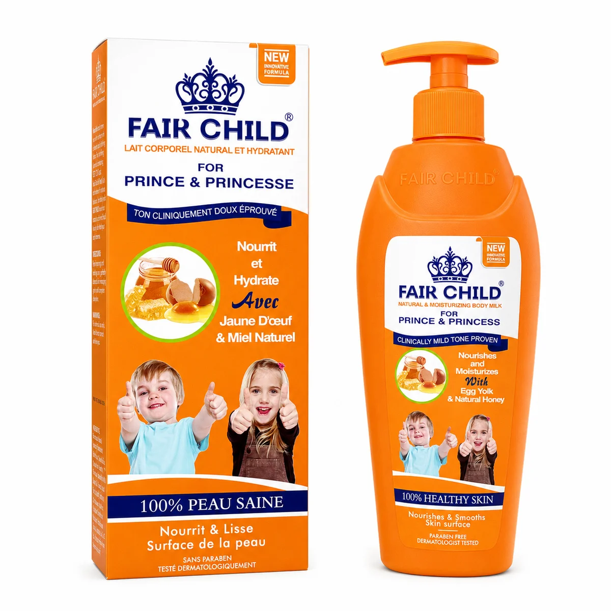 Fair Child Prince & Princesse - Lait Corporel Nourrissant & Hydratant au Jaune d’Œuf et Miel Naturel