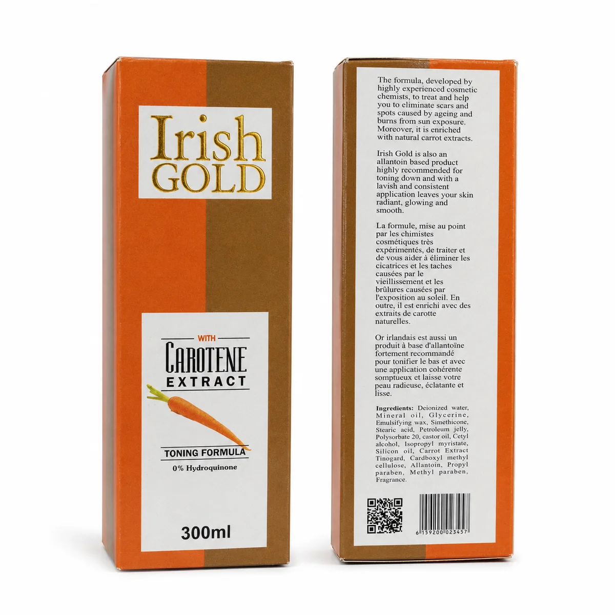 Irish Gold - Lait Tonifiant à l'Extrait de Carotte