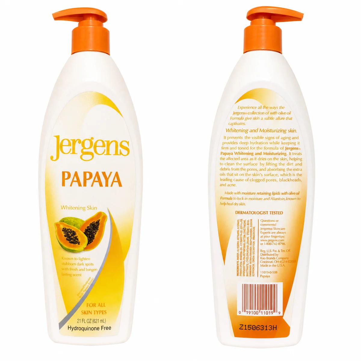 Jergens Papaya - Lait Hydratant Éclaircissant à la Papaye