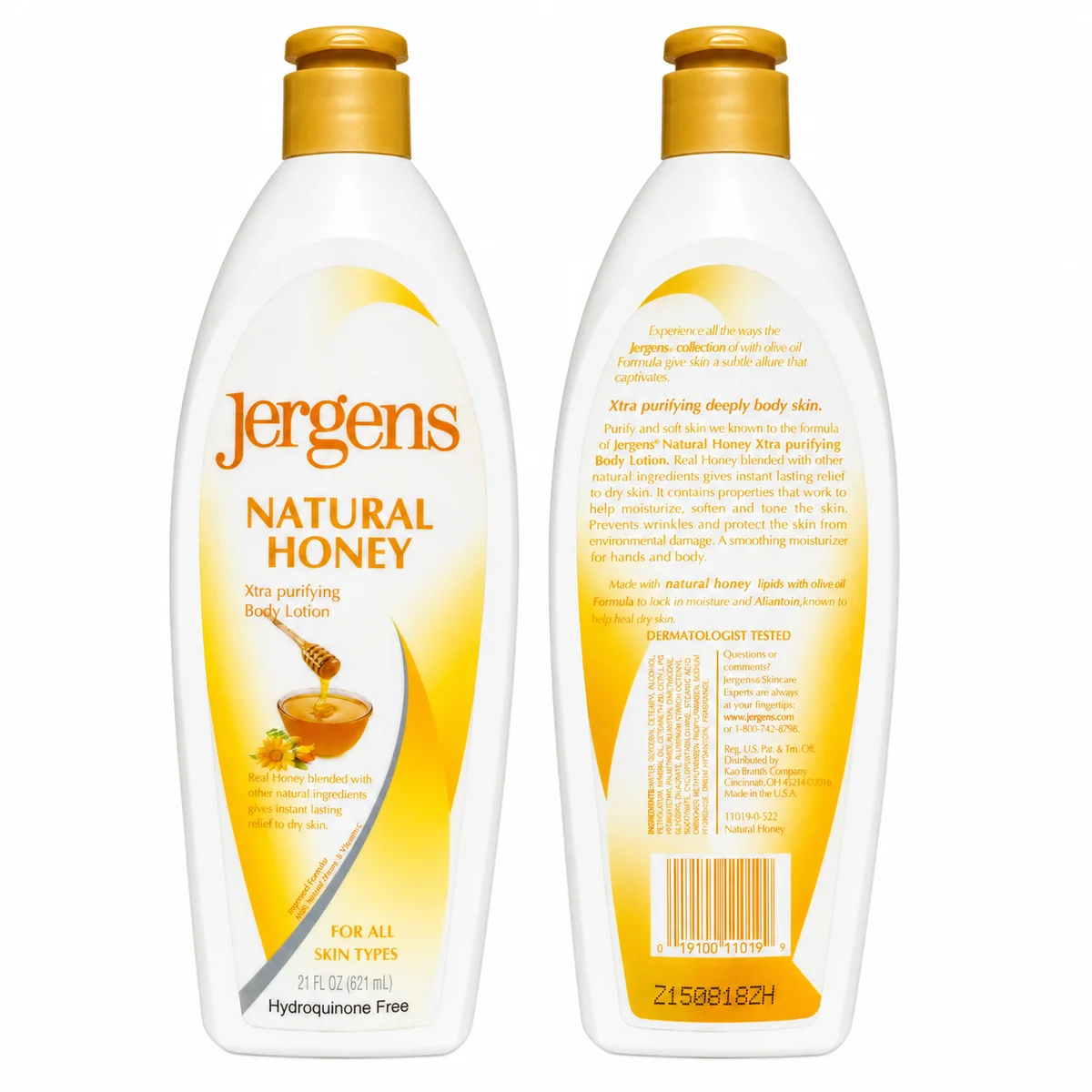Jergens Natural Honey - Lait Hydratant Nourrissant au Miel