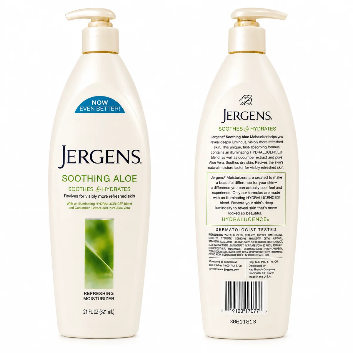 Jergens Soothing Aloe - Lait Hydratant Apaisant à l'Aloe Vera