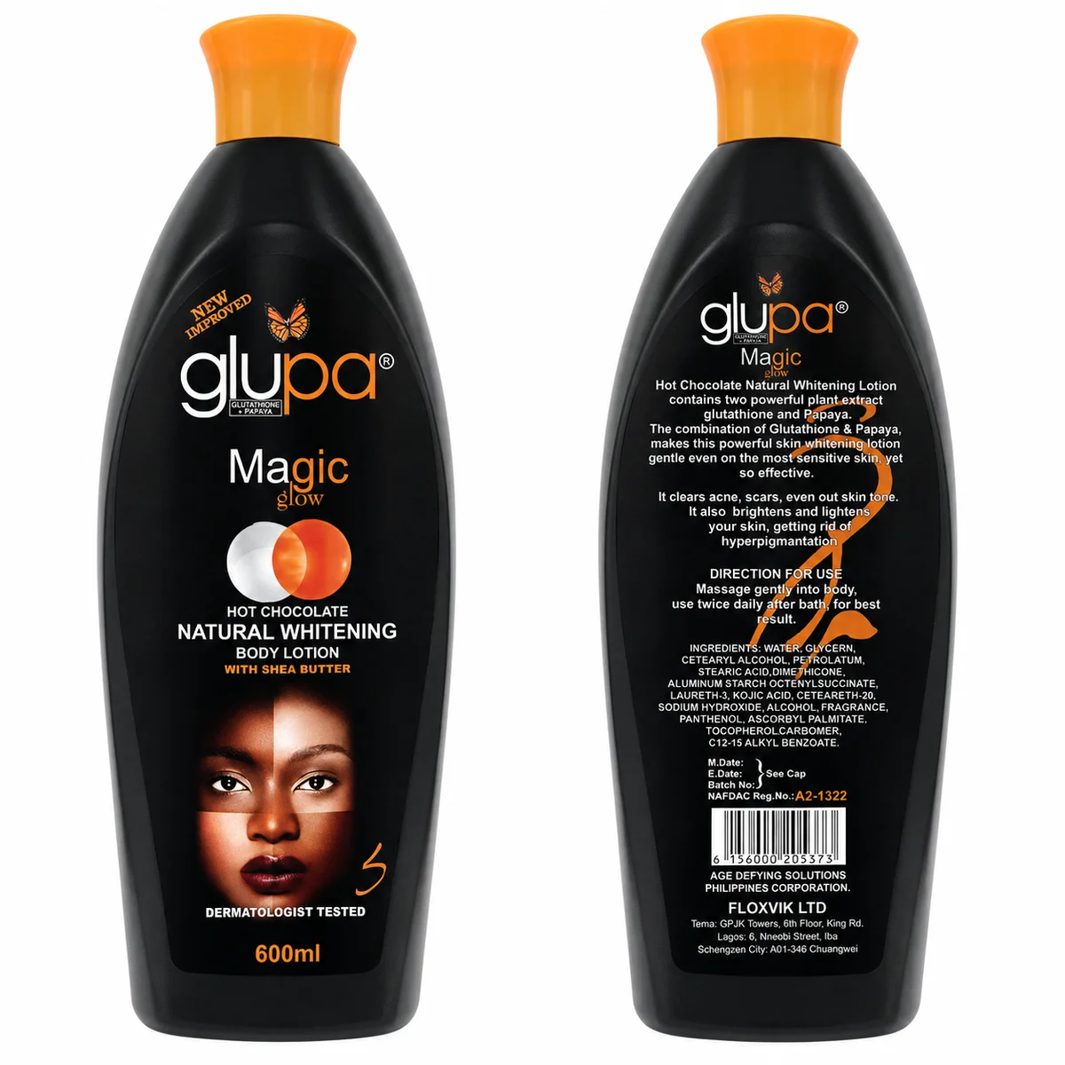 Glupa Magic Glow Hot Chocolate - Lait Éclaircissant Hydratant au Beurre de Karité