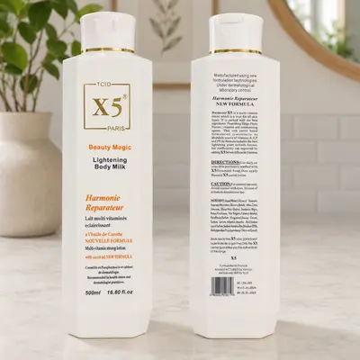X5 Paris Beauty Magic Lightening Body Milk - Lait Corporel Éclaircissant Multi-Vitaminé à l'Huile de Carotte