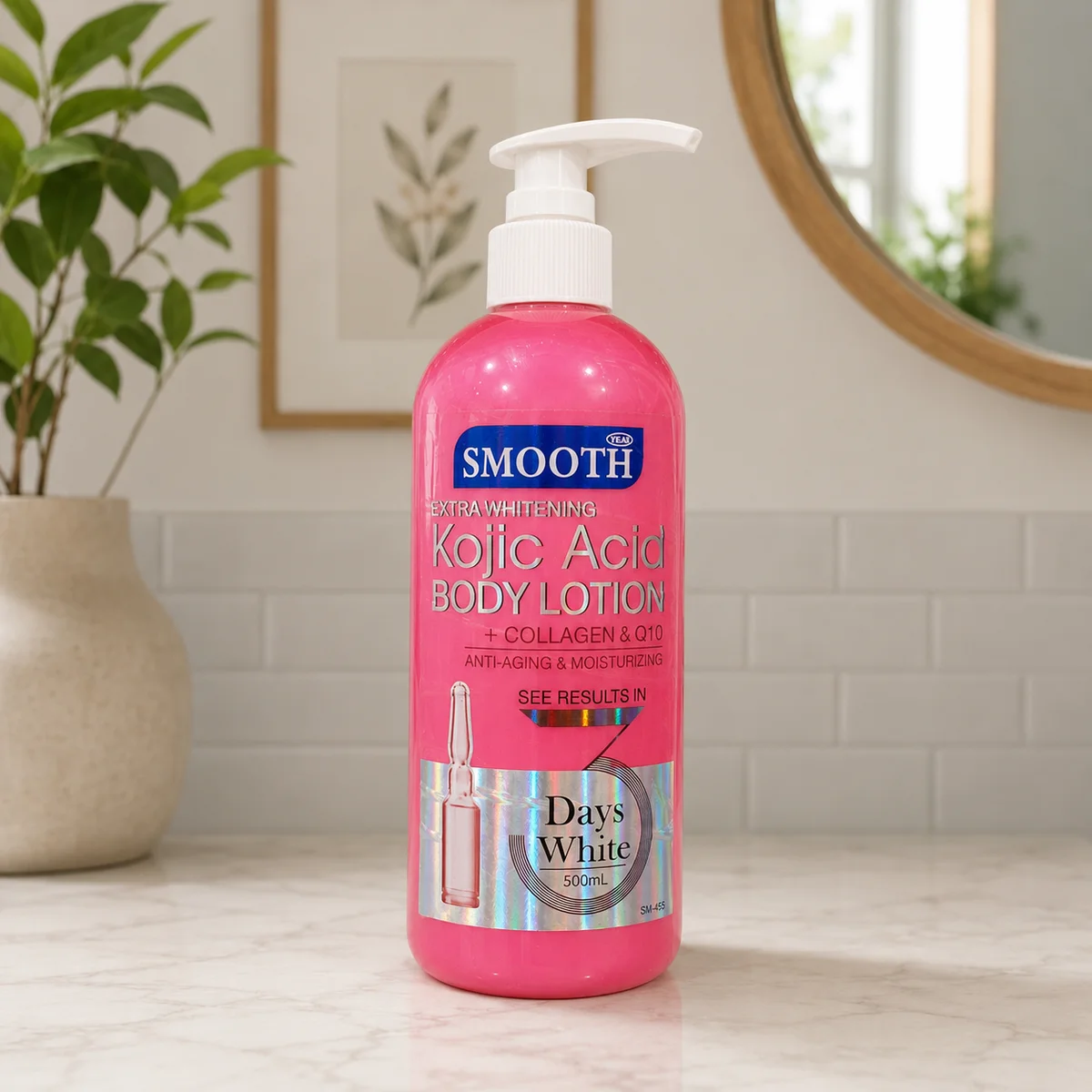Smooth Extra Whitening Kojic Acid Body Lotion + Collagen & Q10 - Lait Corporel Éclaircissant