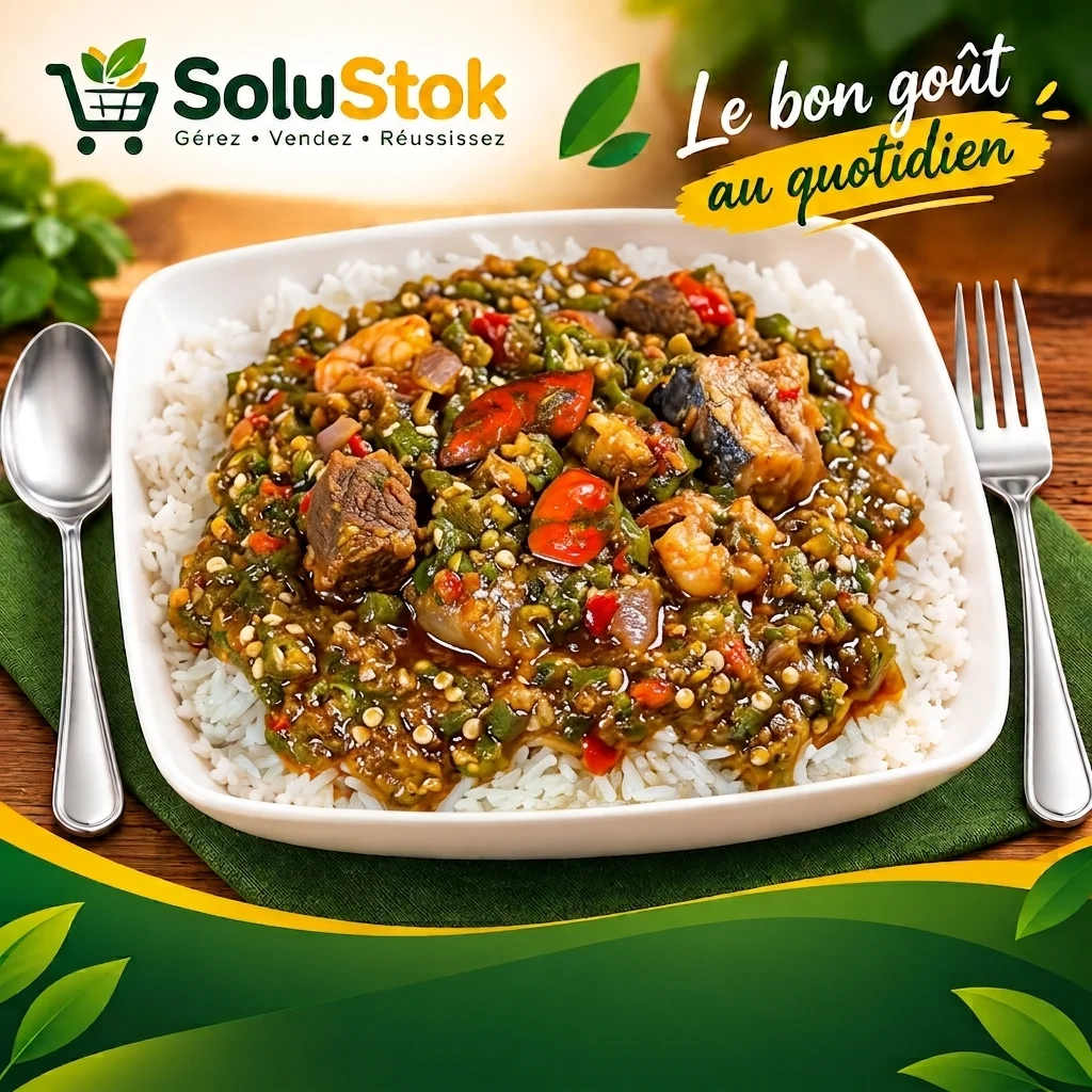 Rice with Okro Sauce and Chicken (Standard)