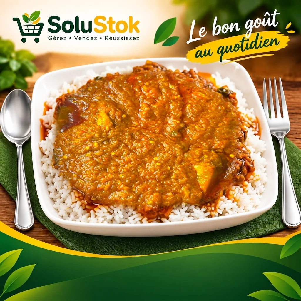 Riz avec sauce tömbö et poulet (Grande)