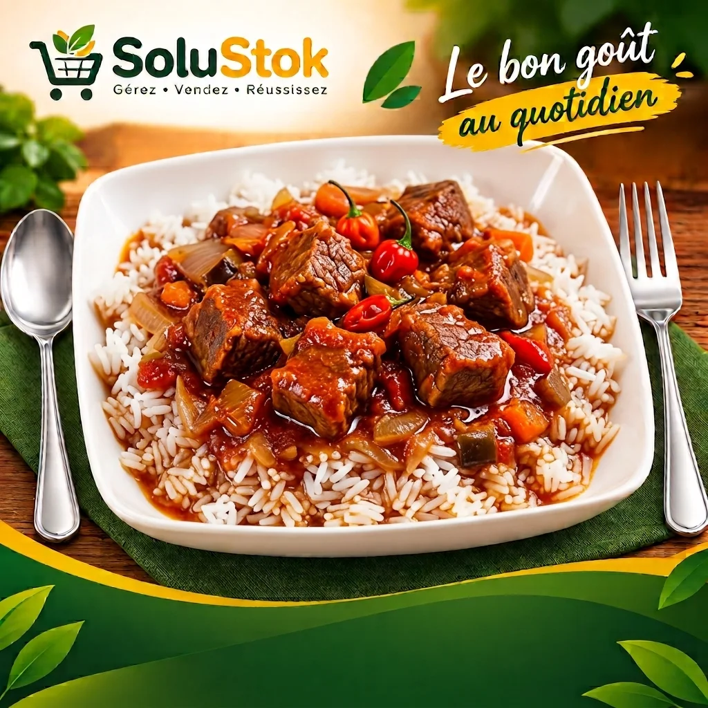 Riz avec sauce tomate et viande (Standard)